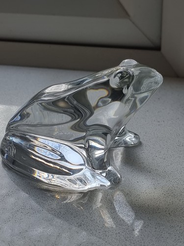Baccarat 1990 glass frog - baccarat, frog-