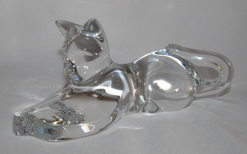 Baccarat crystal reclining cat - crystal,
