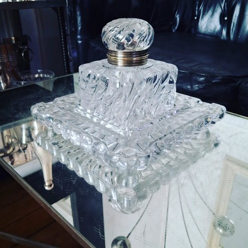 Important crystal inkwell