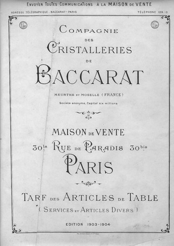 Baccarat crystal catalogue - crystal,,